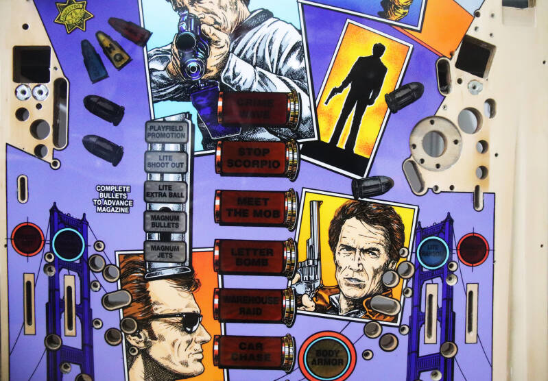 Williams Dirty Harry pinball playfield