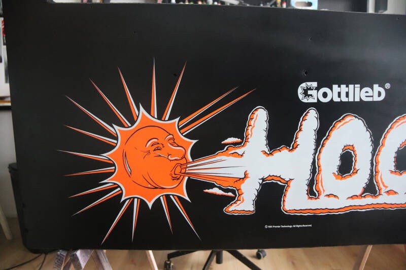 Gottlieb Hoops cabinet backbox kopkast restoration flipperspeelveld restauratie art airbrush airbrushing flipperkast reparatie