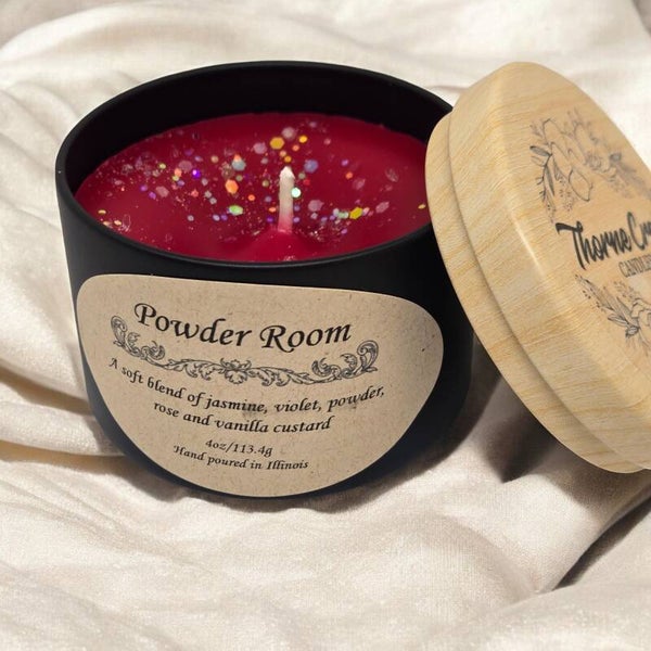 Powder Room - 4oz - A soft blend of jasmine, violet, powder, rose and vanilla custard