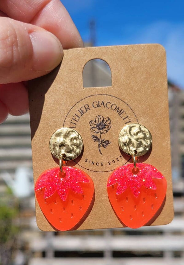 Boucles d'oreilles fraises