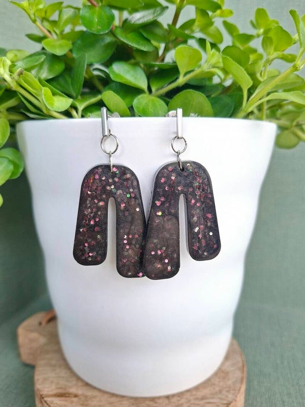 Oorbel Black Sparkle