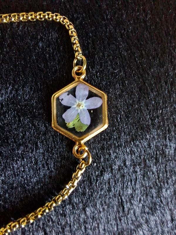 Armband bloem Vergeet mij nietje