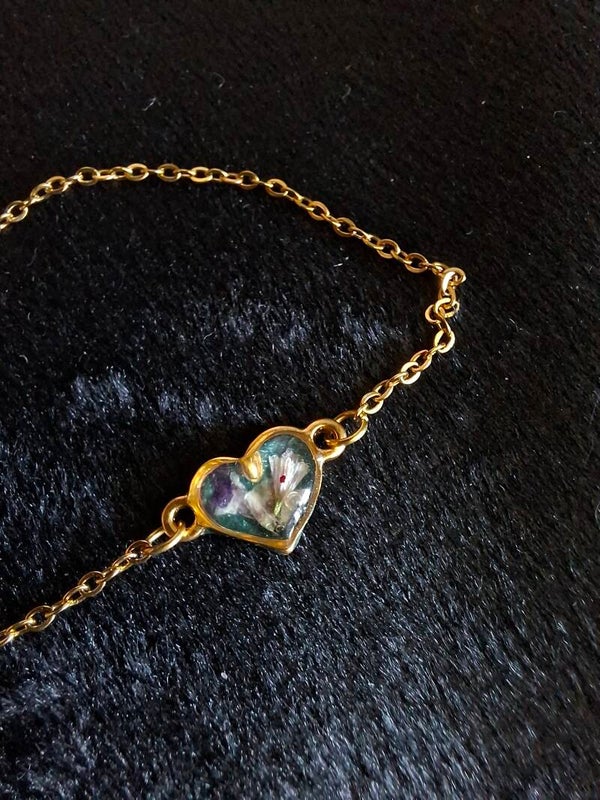 Armband bloem hart
