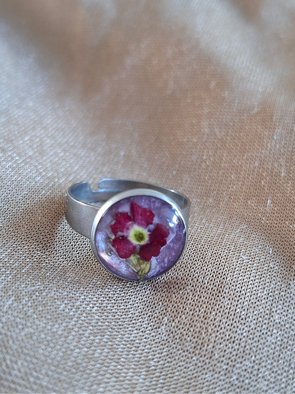 Rvs ring met bloem