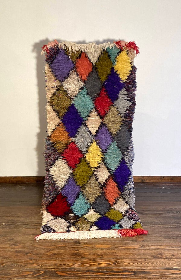 Bouchrouite - vintage colorful Moroccan rug