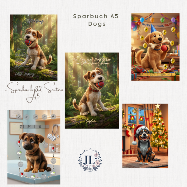 Sparbuch Dog inkl. Deckblatt