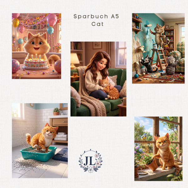 Sparbuch cat inkl. Deckblatt