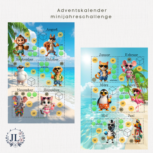 Minijahreschallenge vom Adventskalender A6