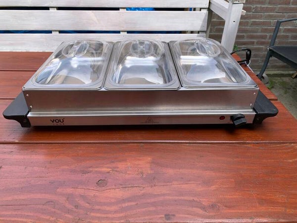 YOU Cook Elektrische Buffetwarmer met 3 RVS Warmhoudbakken