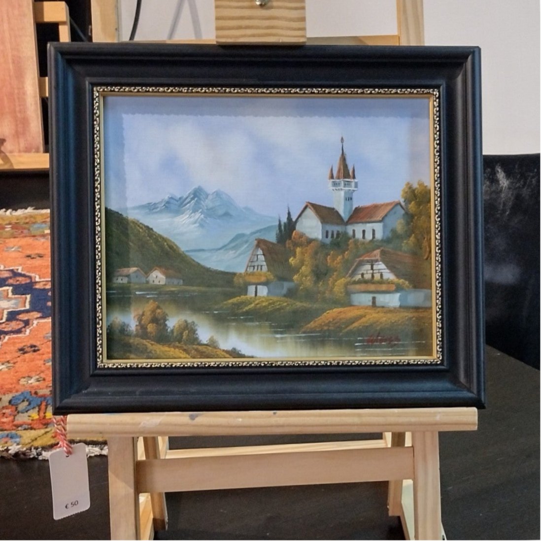 Vintage schilderij in antieke lijst