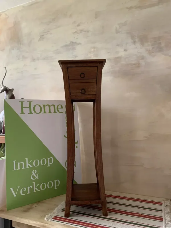 Ambachtelijke Massief Houten Zuil / Plantentafel