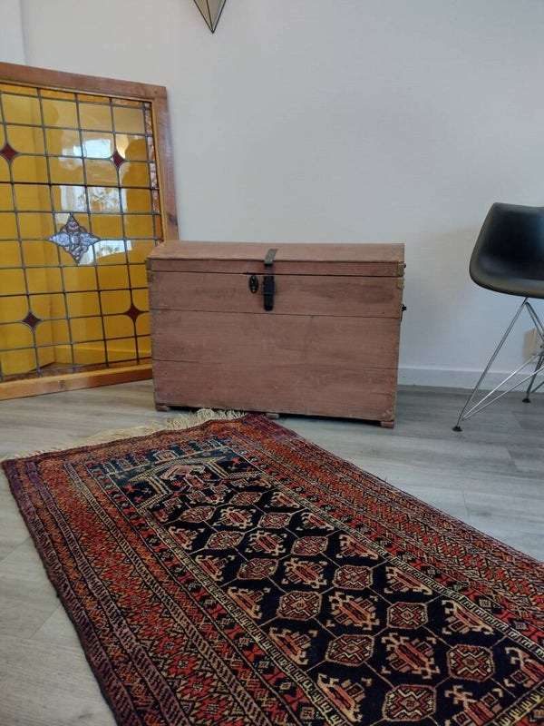 Vintage houten dekenkist met karakter – Groot – Ref.nr. KK-116
