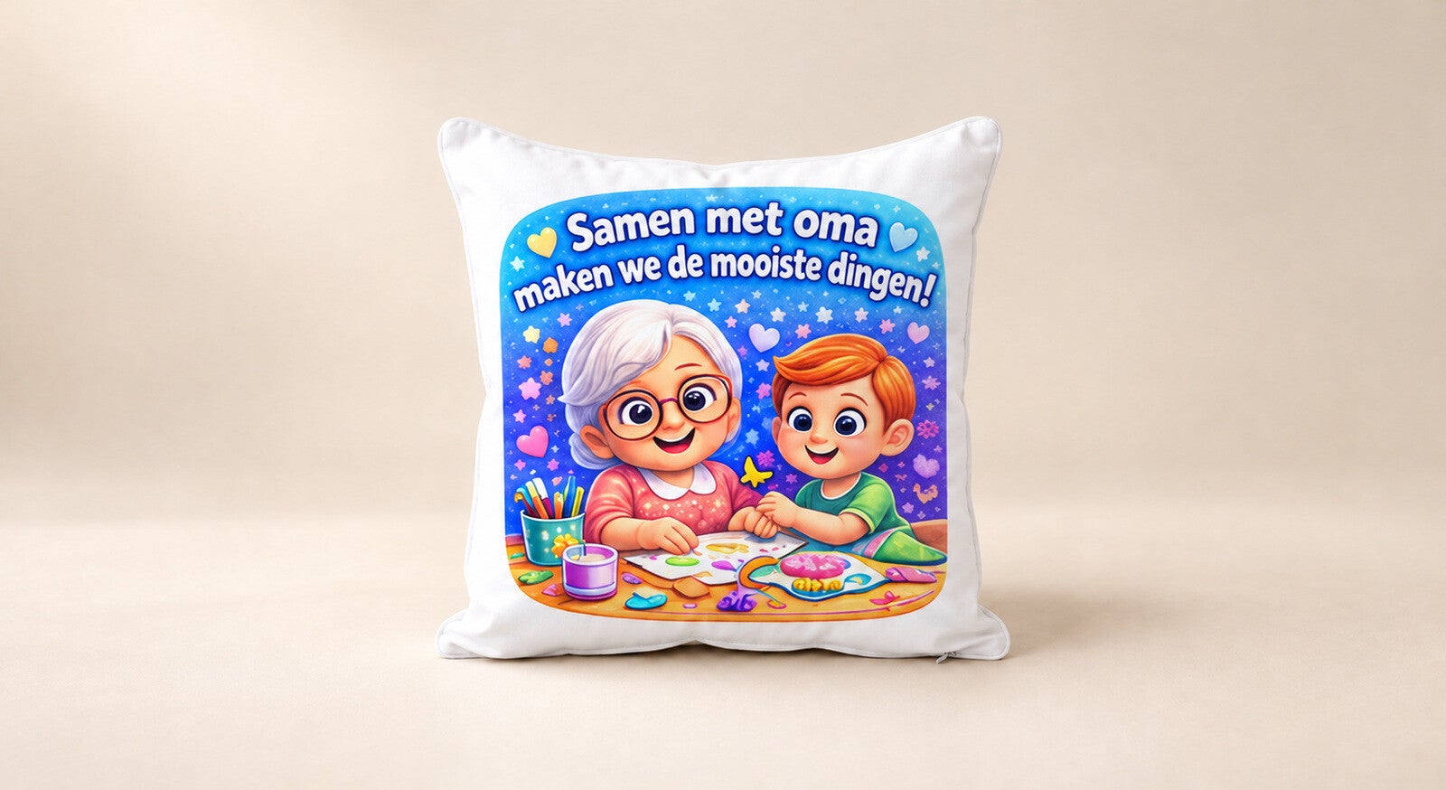 Kussen voor Omadag: Samen met oma maken we de mooiste dingen
