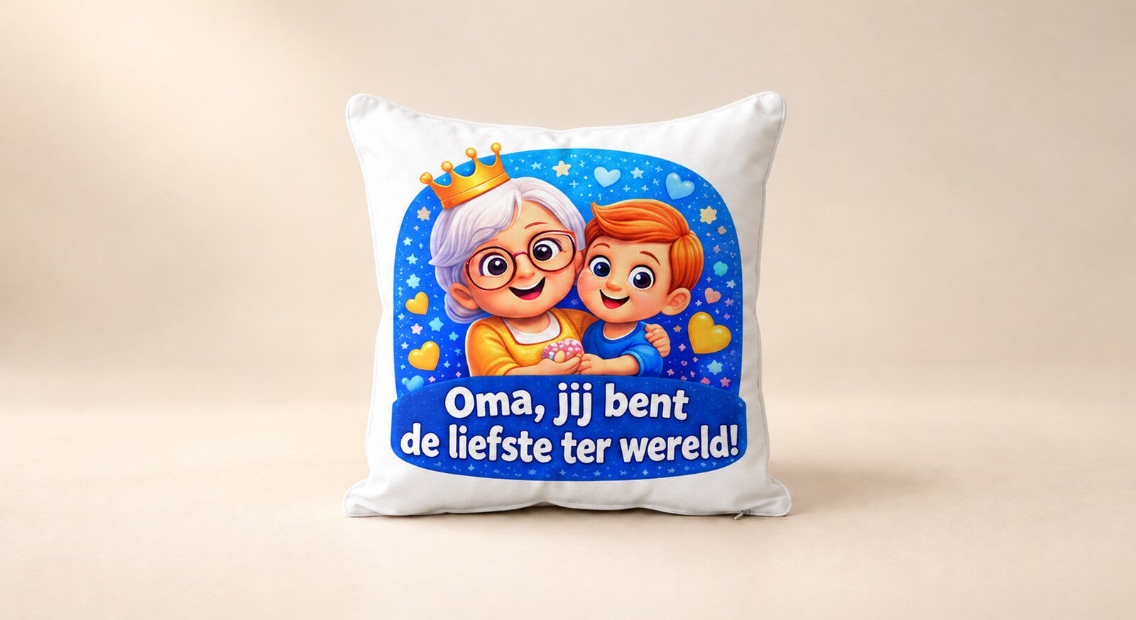 Kussen voor Omadag: Oma, jij bent de liefste ter wereld