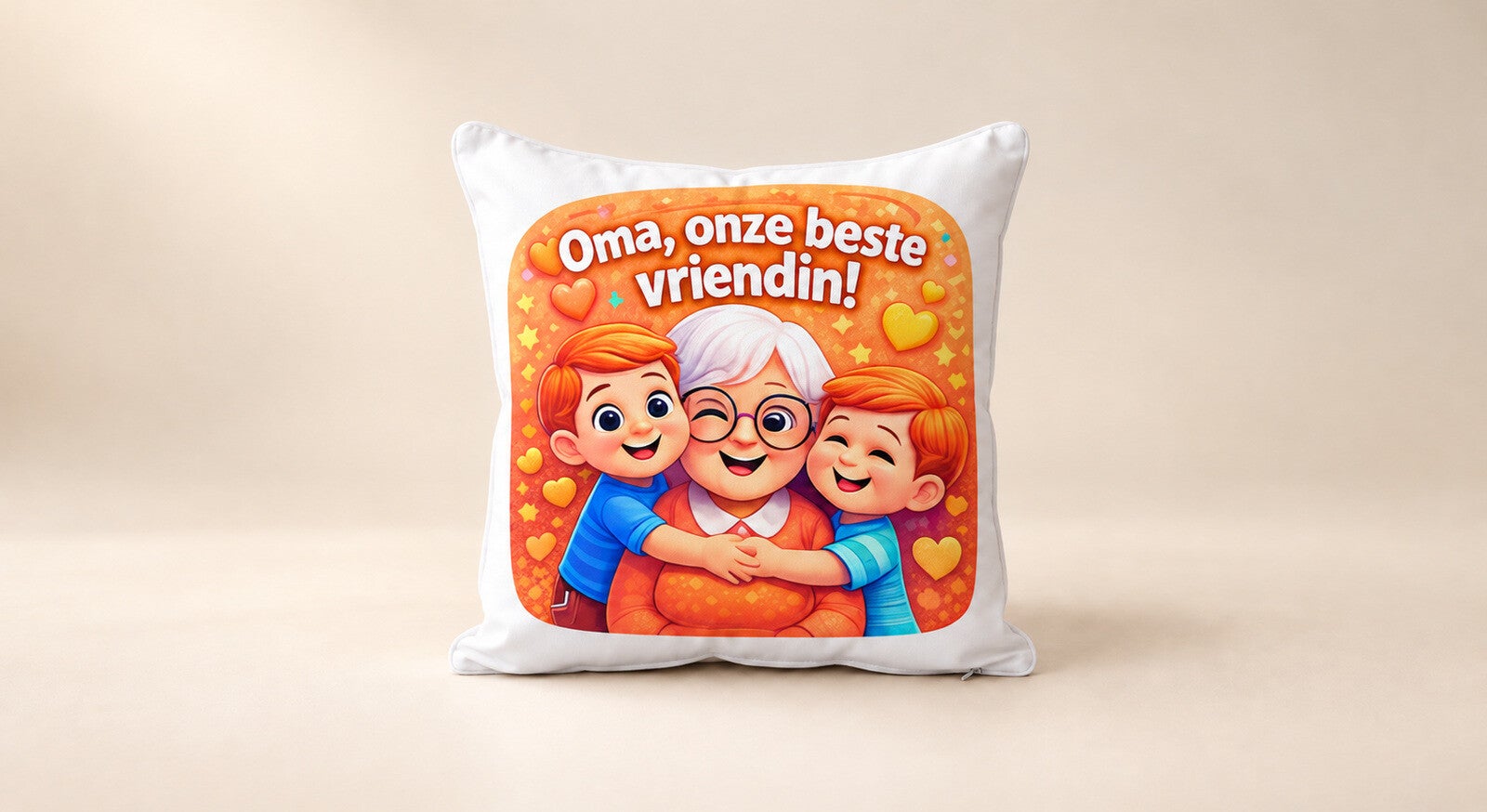 Kussen voor Omadag: Oma, onze beste vriendin
