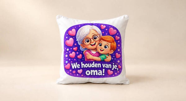 Kussen voor Omadag: We houden van je, oma