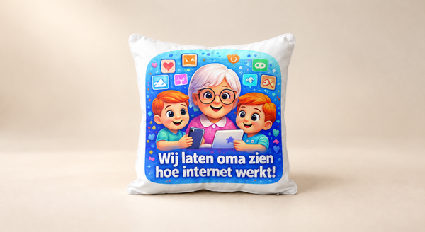 Kussen voor Omadag: Wij laten oma zien hoe internet werkt