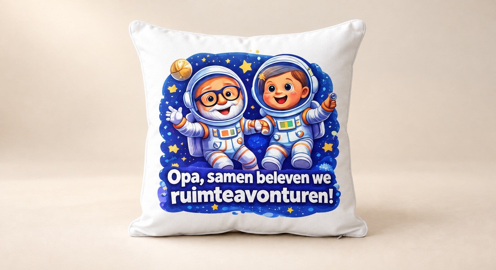 Kussen voor Opadag: Opa, samen beleven we ruimteavonturen!