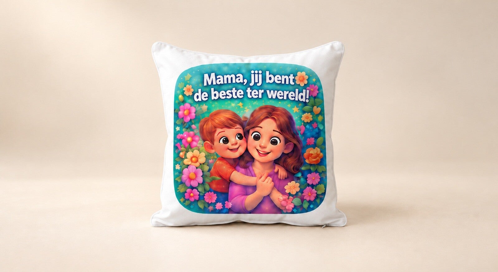 Kussen voor Moederdag: Mama, jij bent de beste ter wereld!