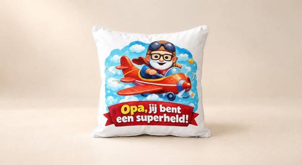 Kussen voor Opadag: Opa, jij bent een superheld!