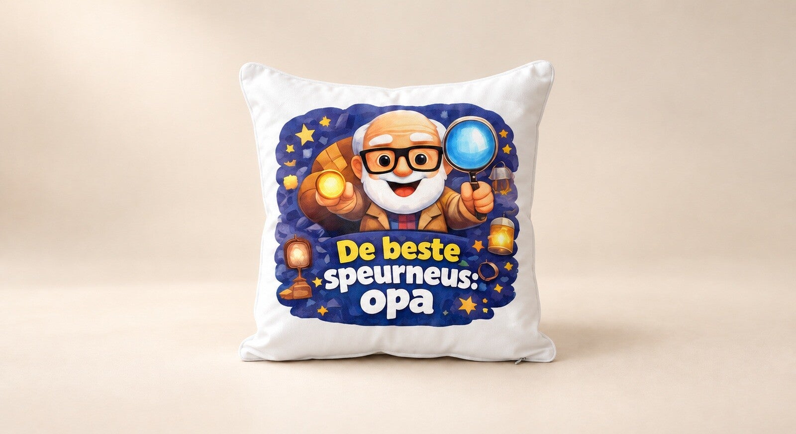Kussen voor Opadag: De beste speurneus: opa