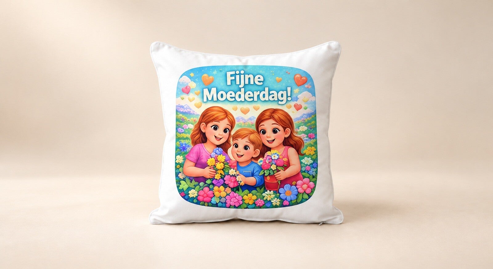 Kussen voor Moederdag: Fijne Moederdag! (bloemen)