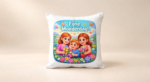 Kussen voor Moederdag: Fijne Moederdag! (bloemen)