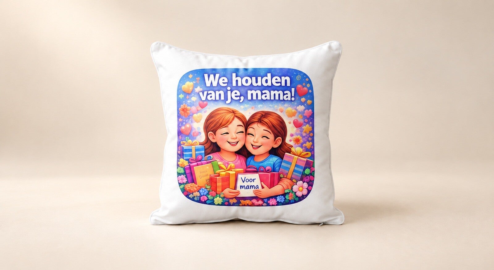 Kussen voor Moederdag: We houden van je, mama!