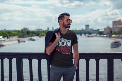 Heren-T-shirt met sublimatiebedrukking "POLAND" (ontwerp 2)