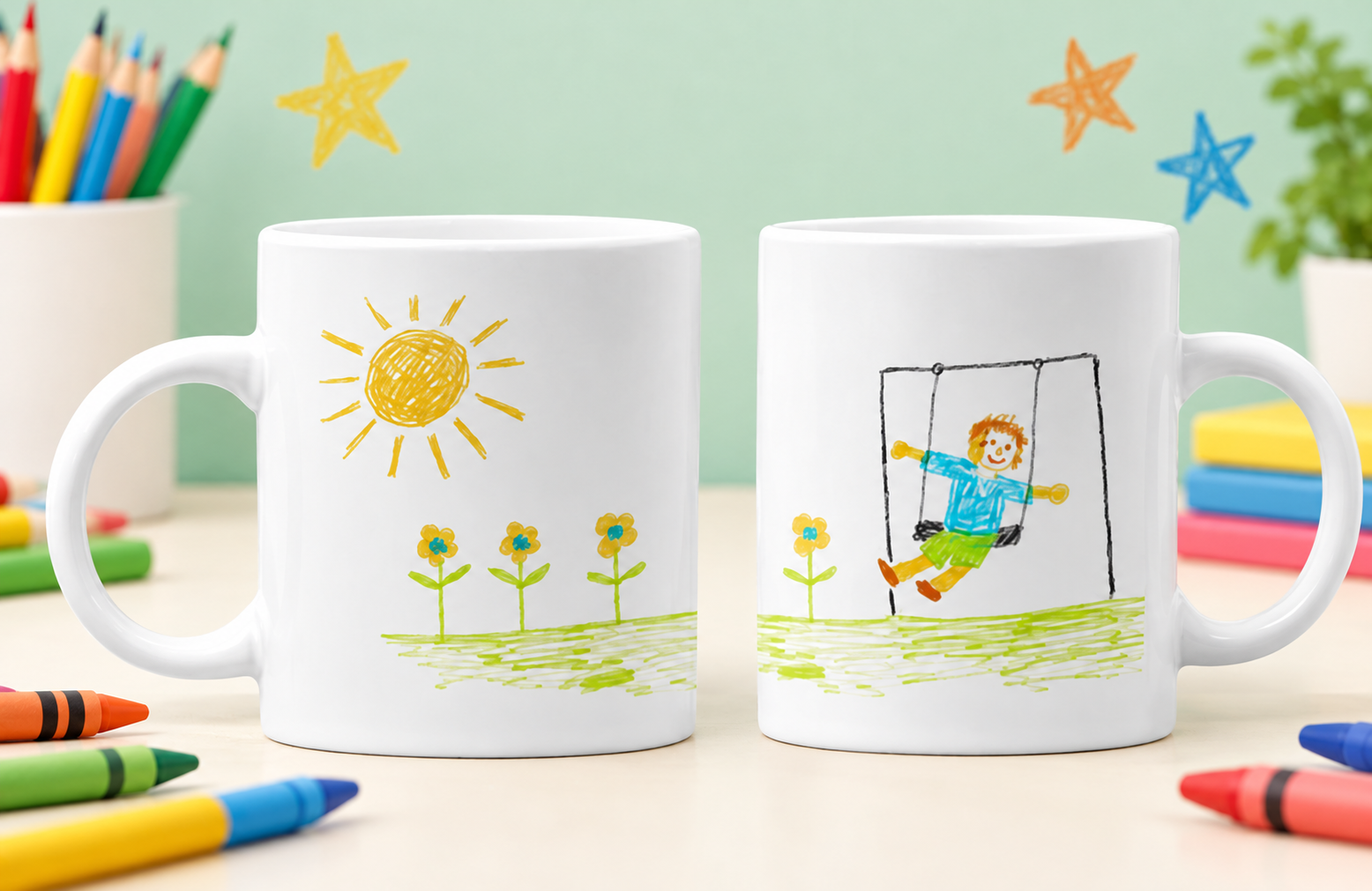 Mok met kindertekening
