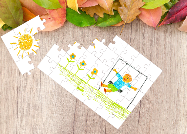 PUZZEL - DE FANTASIE VAN KINDEREN- 27x19,5 cm -35 stukjes