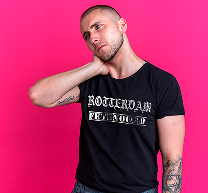 Zwart heren-T-shirt "ROTTERDAM FEYENOORD"