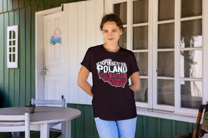 Dames-T-shirt met sublimatiebedrukking "POLAND" (ontwerp 2)