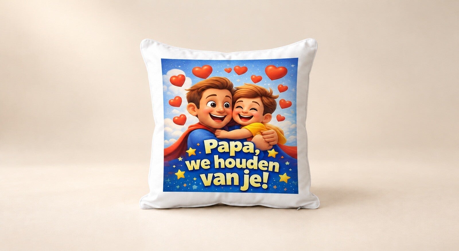 Kussen voor Vaderdag: Papa, we houden van je!