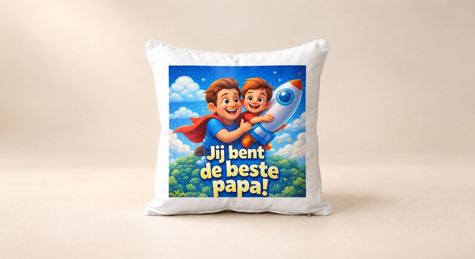Kussen voor Vaderdag: Jij bent de beste papa!