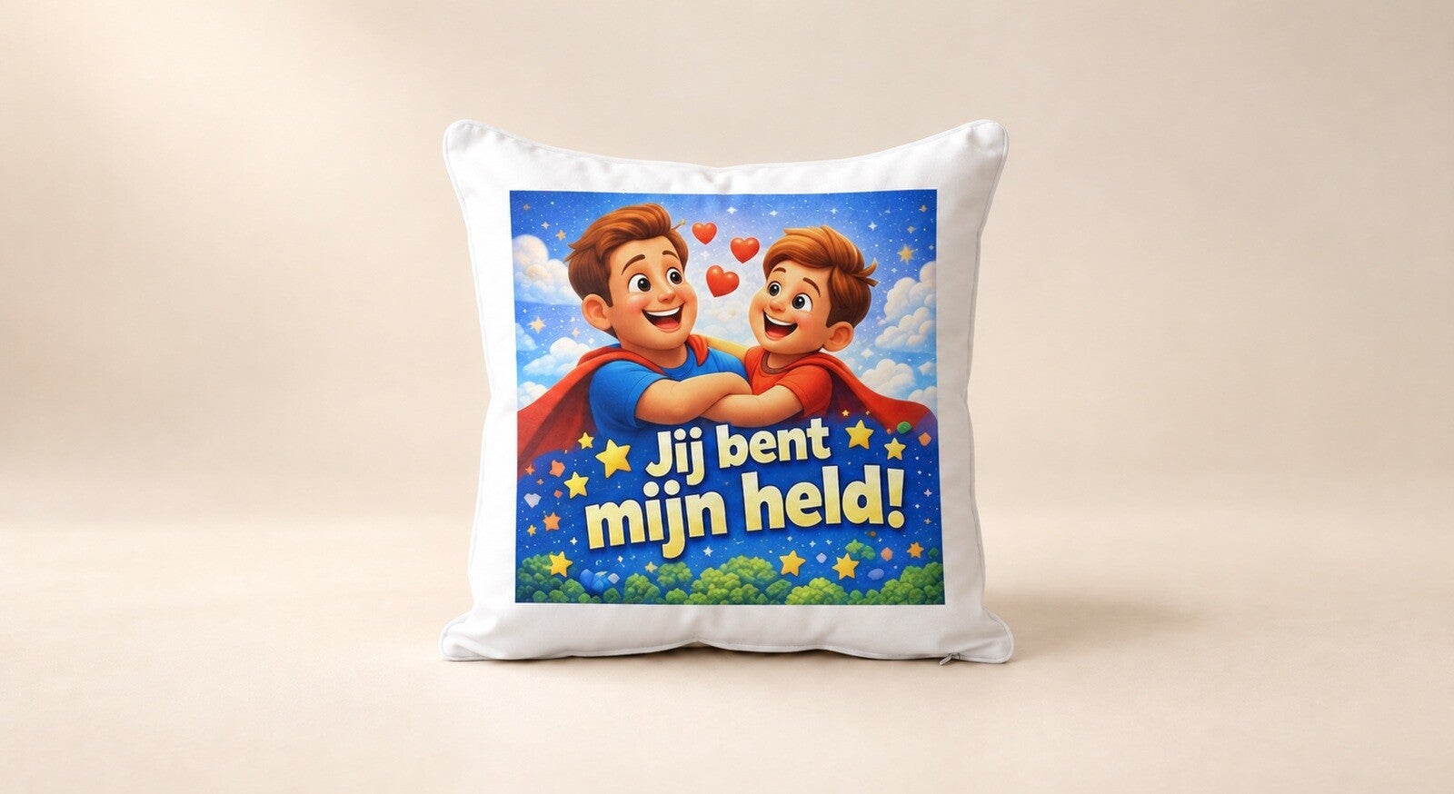 Kussen voor Vaderdag: Jij bent mijn held!