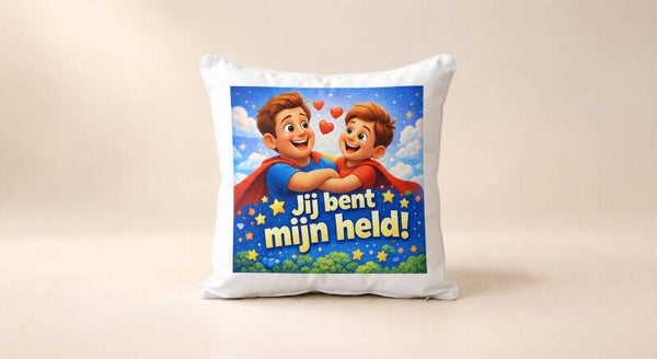 Kussen voor Vaderdag: Jij bent mijn held!