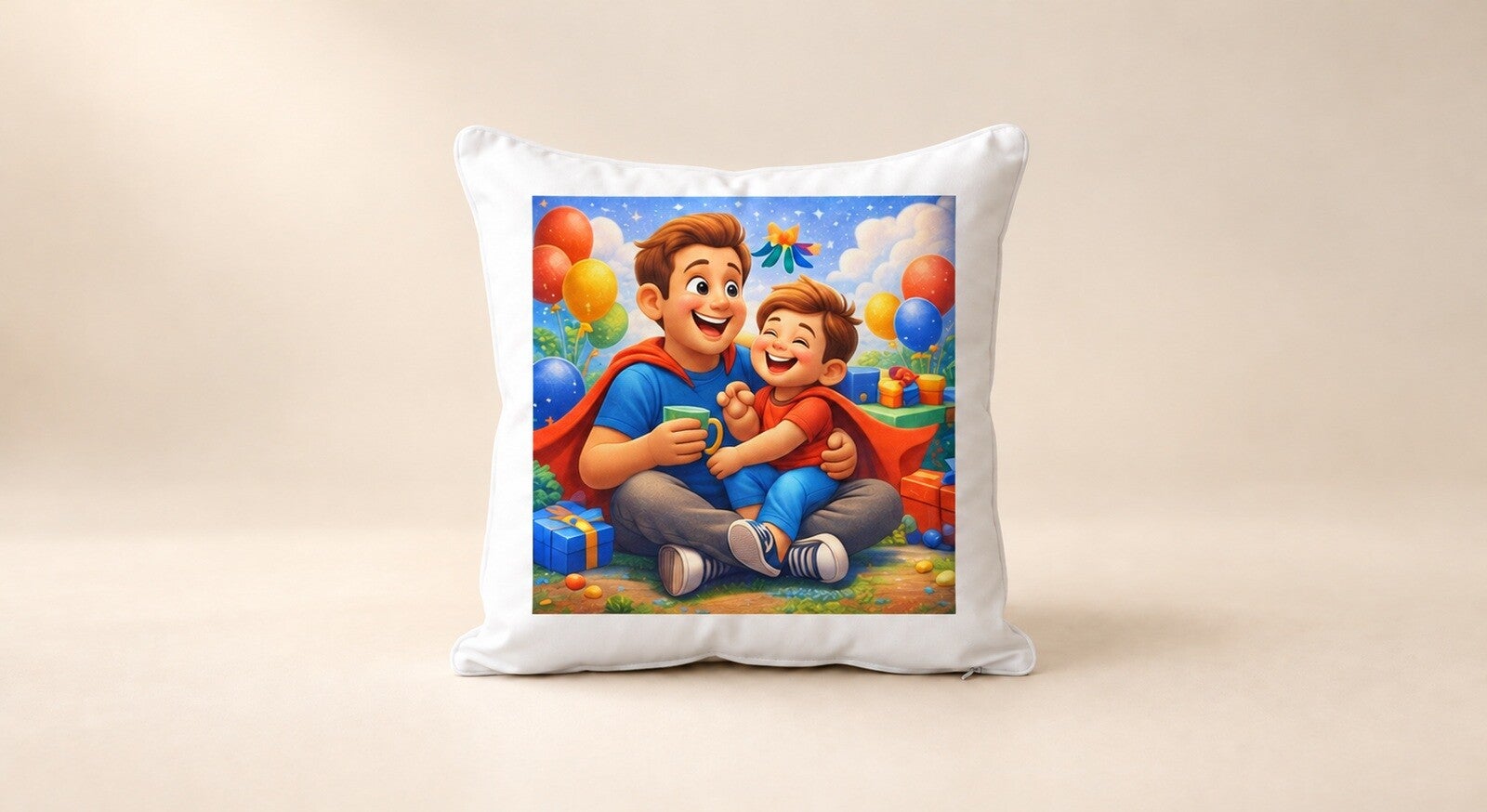 Kussen voor Vaderdag: Samen met papa