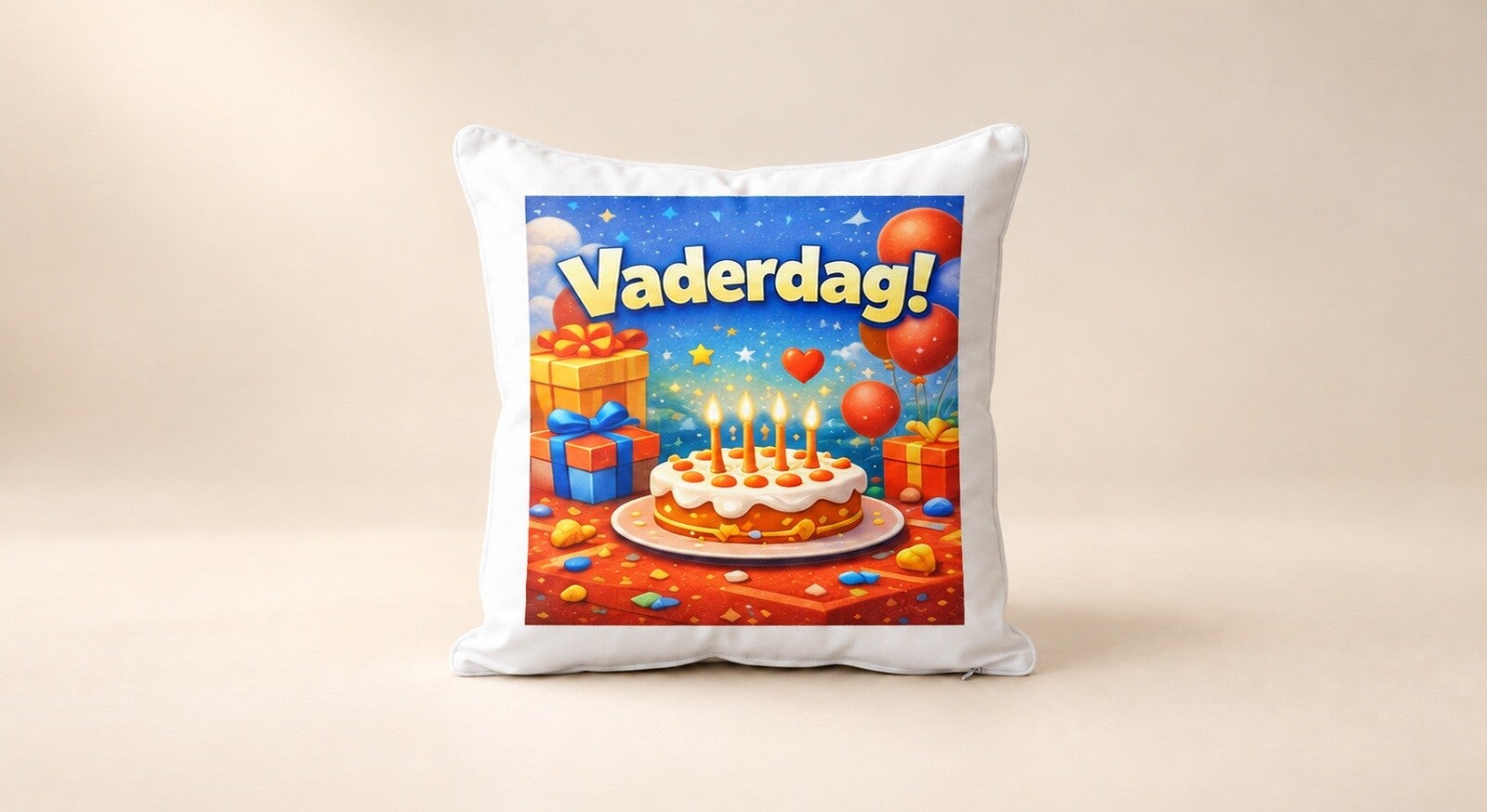 Kussen voor Vaderdag: Vaderdag! (taart)