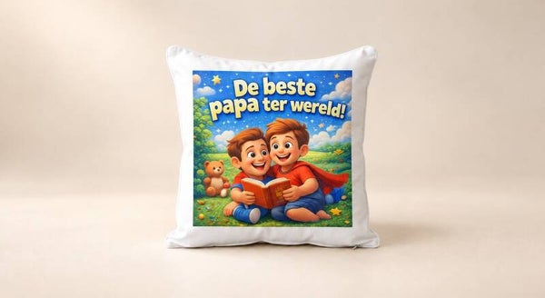 Kussen voor Vaderdag: De beste papa ter wereld! (lezen)