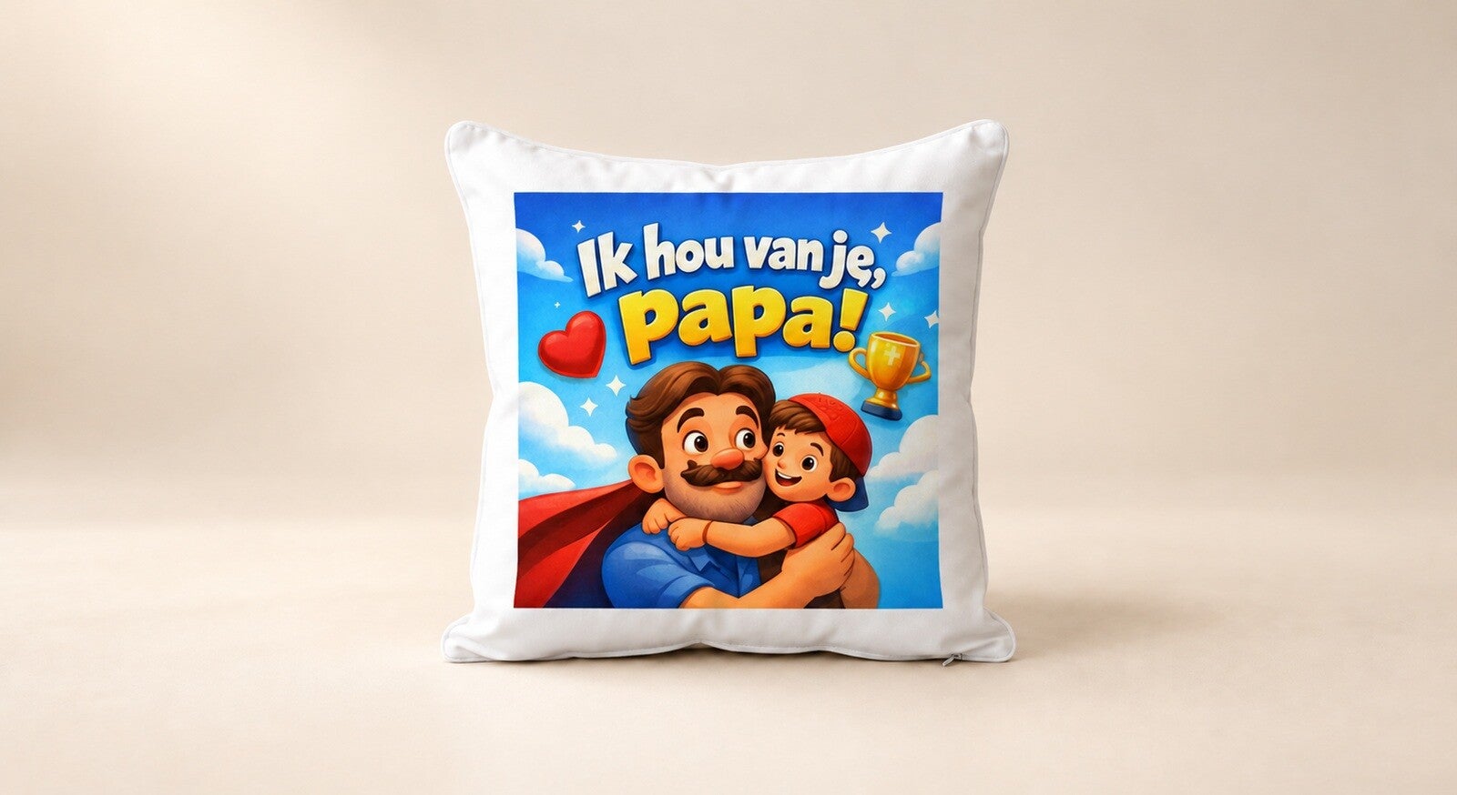 Kussen voor Vaderdag: Ik hou van je, papa!