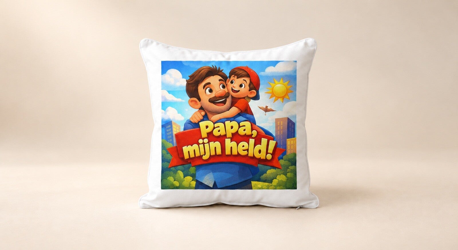 Kussen voor Vaderdag: Papa, mijn held!