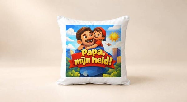 Kussen voor Vaderdag: Papa, mijn held!