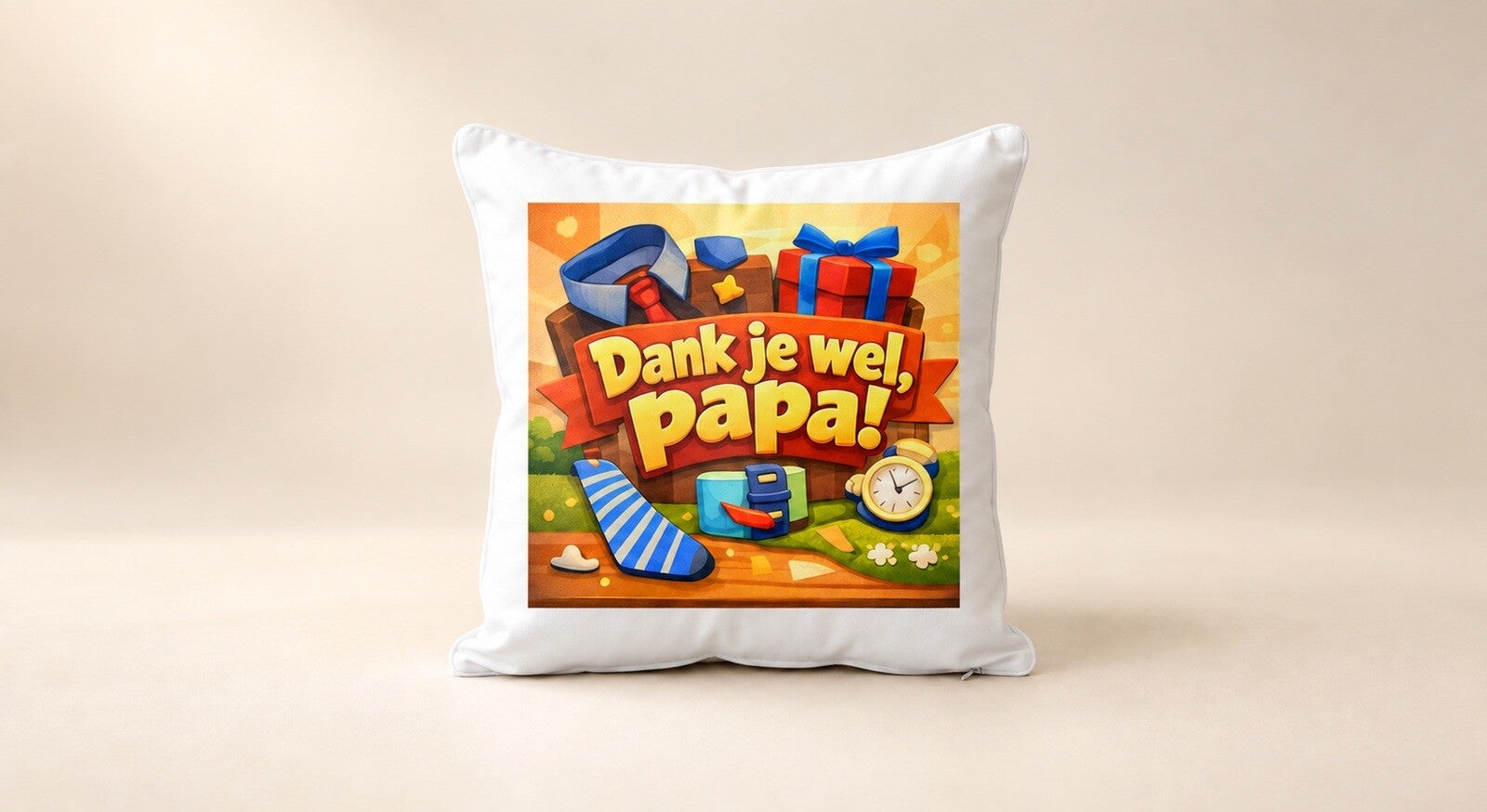 Kussen voor Vaderdag: Dank je wel, papa!