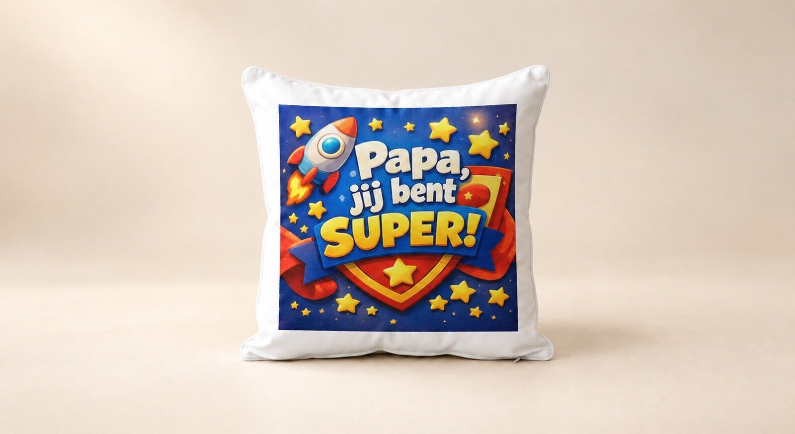 Kussen voor Vaderdag: Papa, jij bent super!