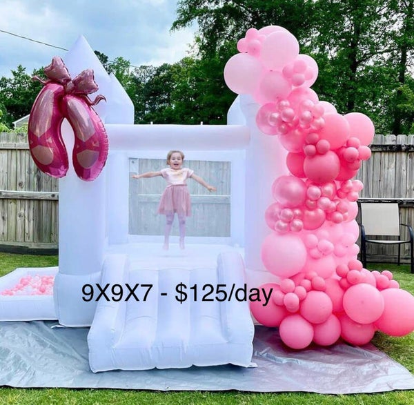 9X9X7 White Bounce Castle