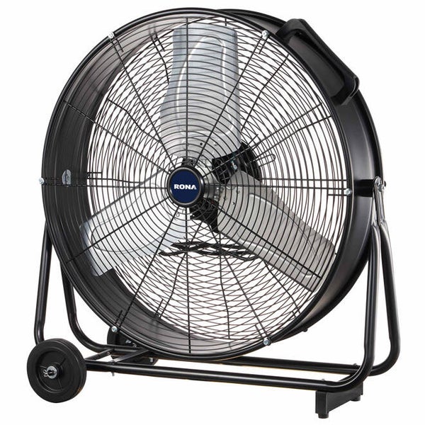 Floor Fan on Wheels 24 inch - Black Metal