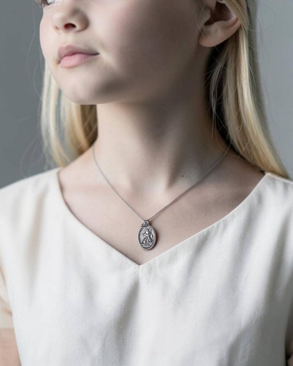 Médaille ange gardien - acier - 2,5cm