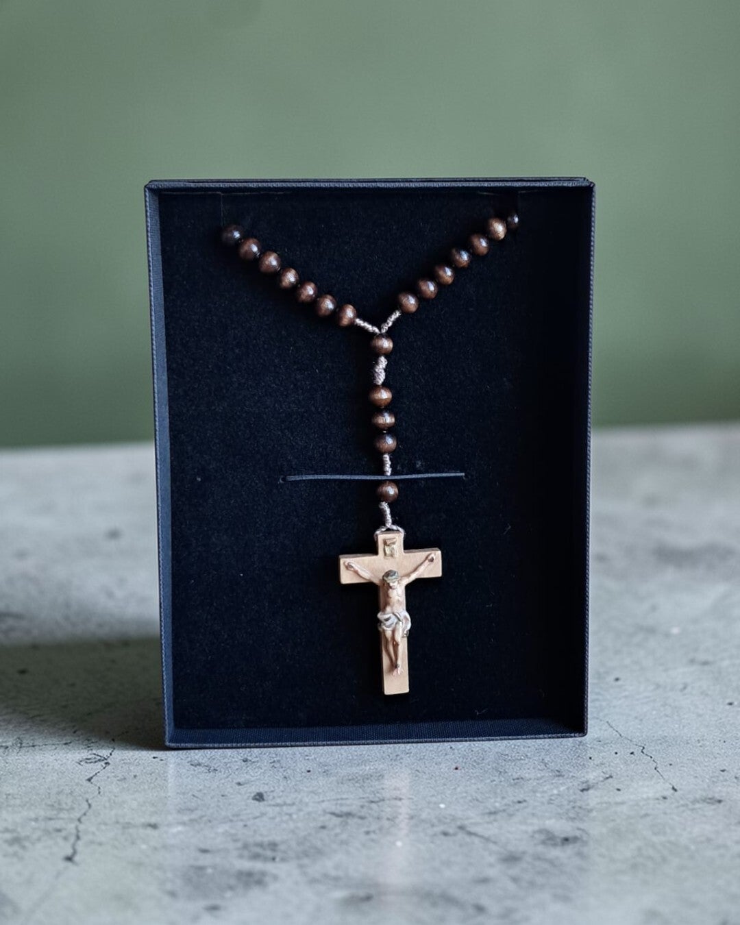 Chapelet 35cm - Bois d’olivier noir