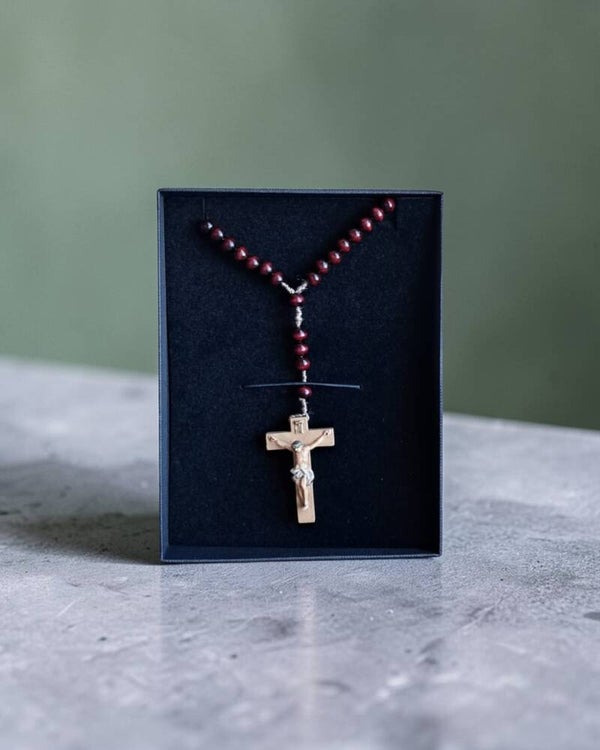 Chapelet 35cm - Bois d'olivier rouge